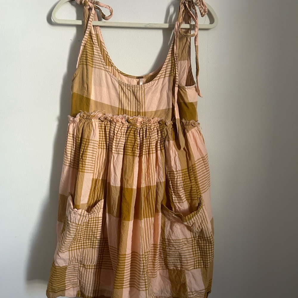 Free People Madelyn Mini Gingham Dress XS
